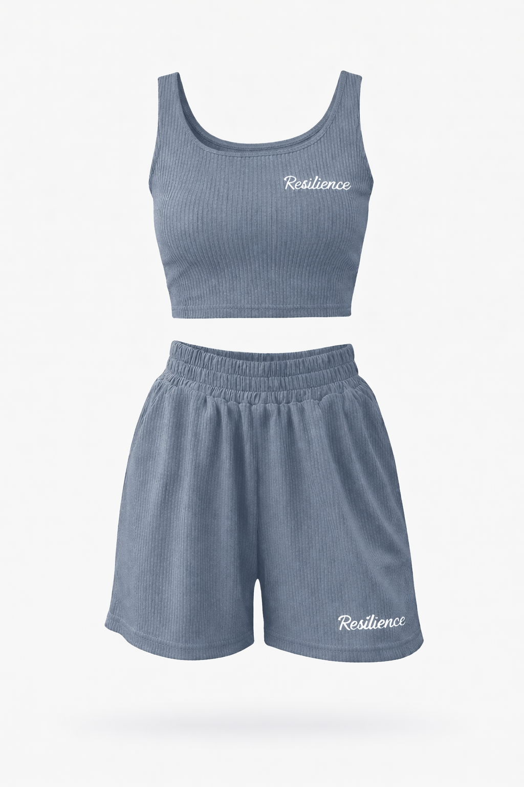Ribbed Cropped Tank & Shorts Set