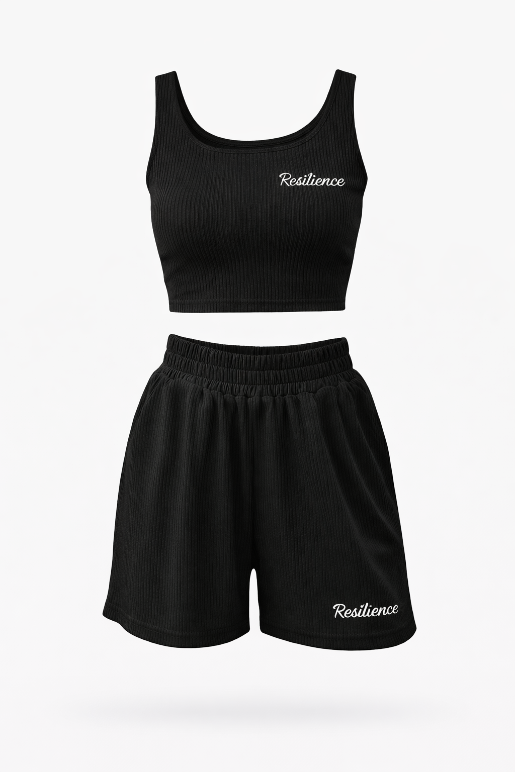 Ribbed Cropped Tank & Shorts Set