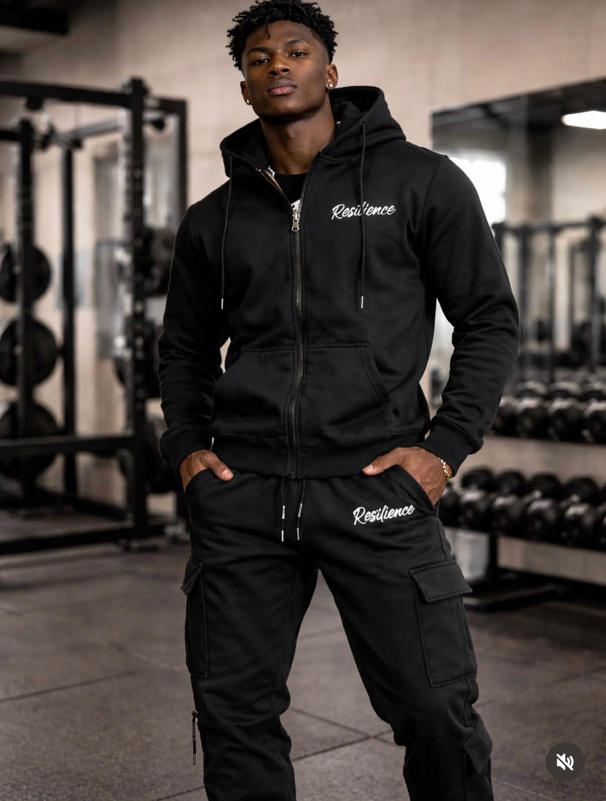 Full Zip Hoodie Set w/ Flared Cargo Pants