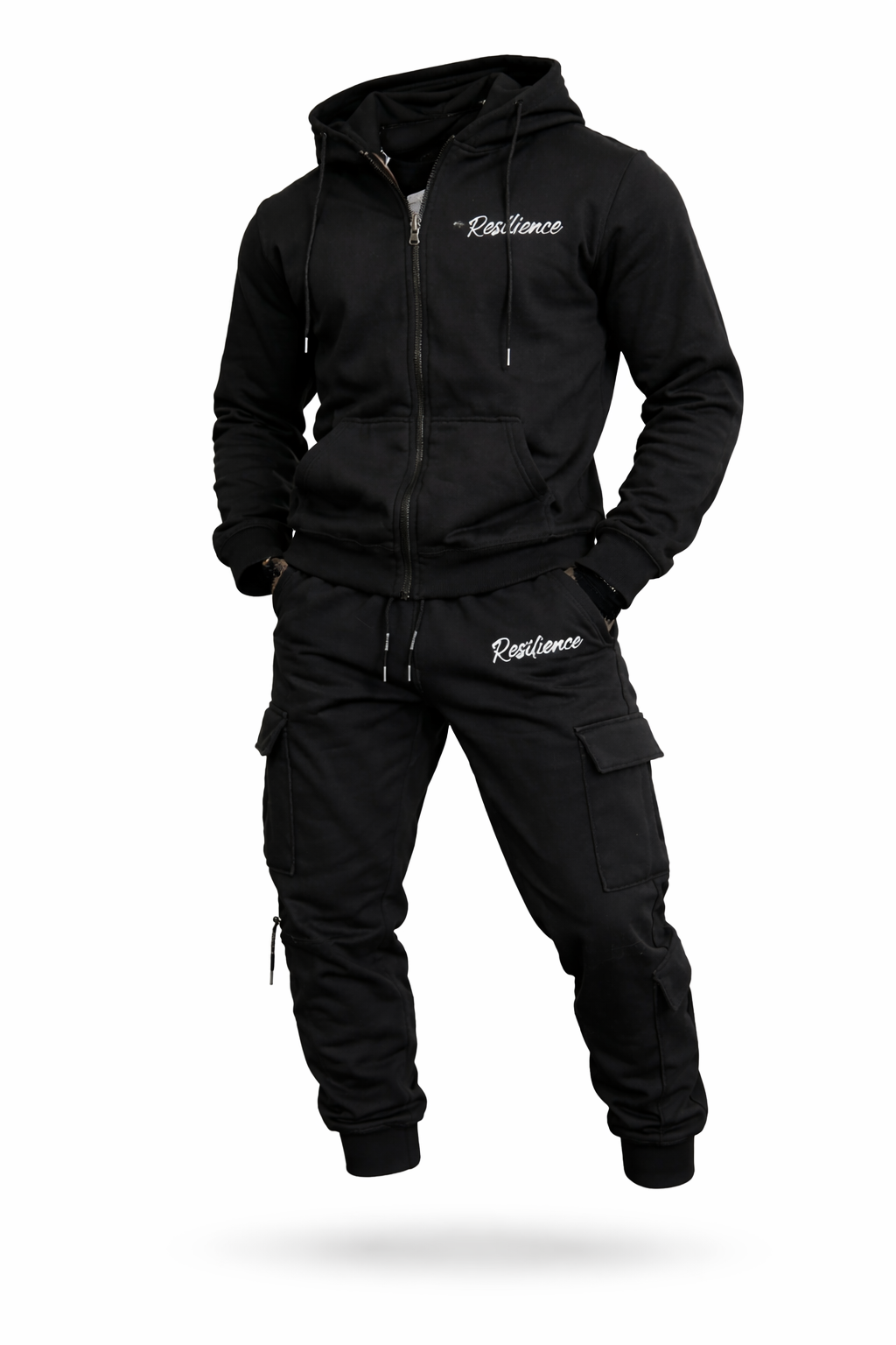 Full Zip Hoodie Set w/ Flared Cargo Pants