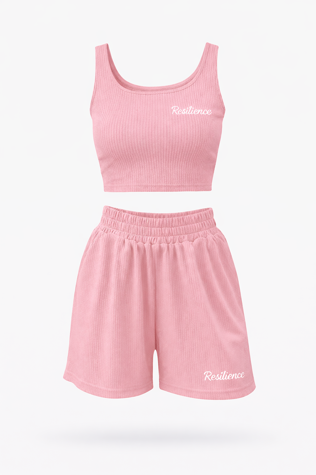 Ribbed Cropped Tank & Shorts Set